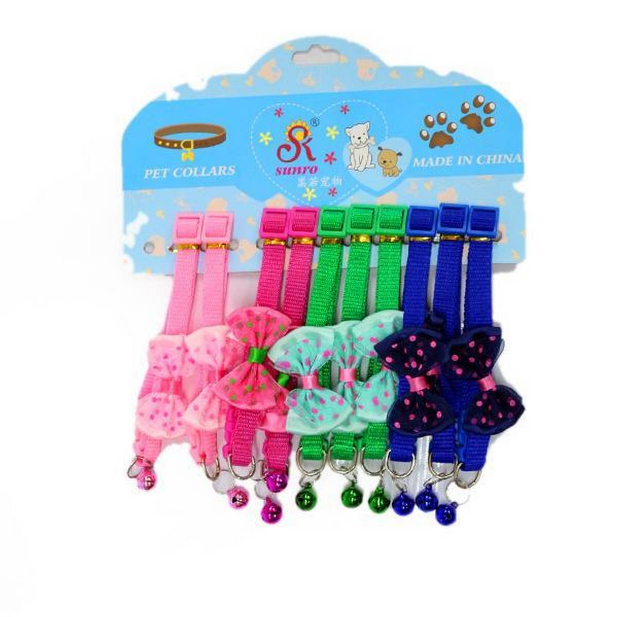 Sunro Polka Dot Bowknot Pet Collar with Bell